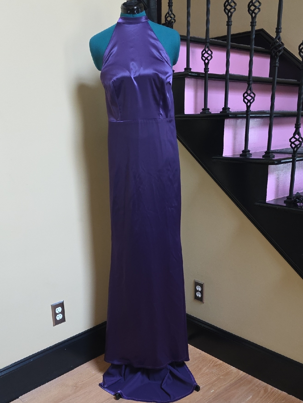 Fashion Nova Purple Rhinestone Strap Mermaid Gown - SZ M